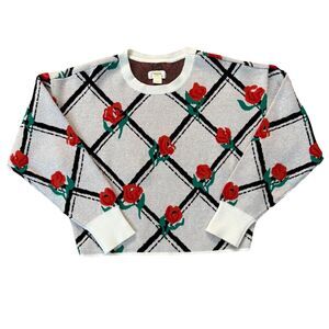 Maeve By Anthropologie Camryn Crew Neck  Cropped Crewneck Sweater Size Small